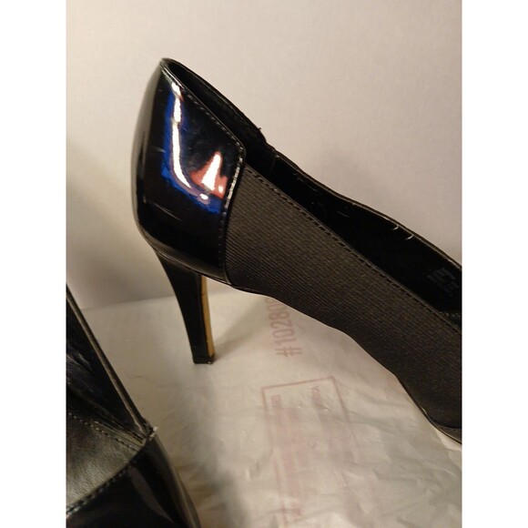 Calvin Klein Brie BlackPatent/Elastic Pump Heels Womens 9.5M POINTED TOE - Picture 4 of 16